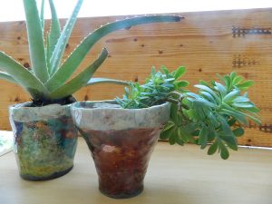 raku pottery for plant growing